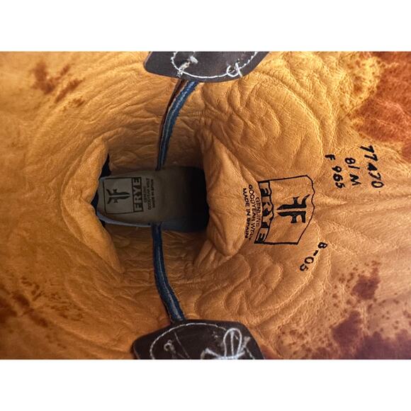 Frye Vintage Floral Blue Leather Pointed Tow Cowgirl Boots 8.5 - Picture 5 of 9